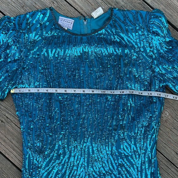 Vintage Stenay silk & sequin dress 6 - Picture 8 of 11